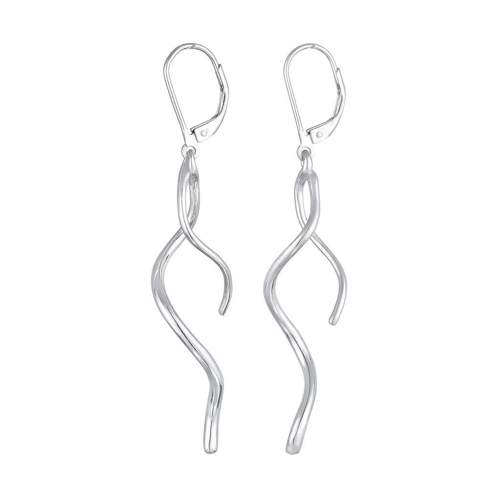 Silver Perhiasan Wanita Perak Asli - Silver Anting Ear Hanger Spiral Wave Twisted