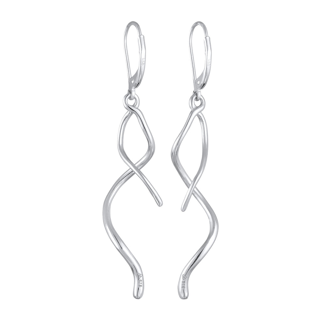 Silver Perhiasan Wanita Perak Asli - Silver Anting Ear Hanger Spiral Wave Twisted
