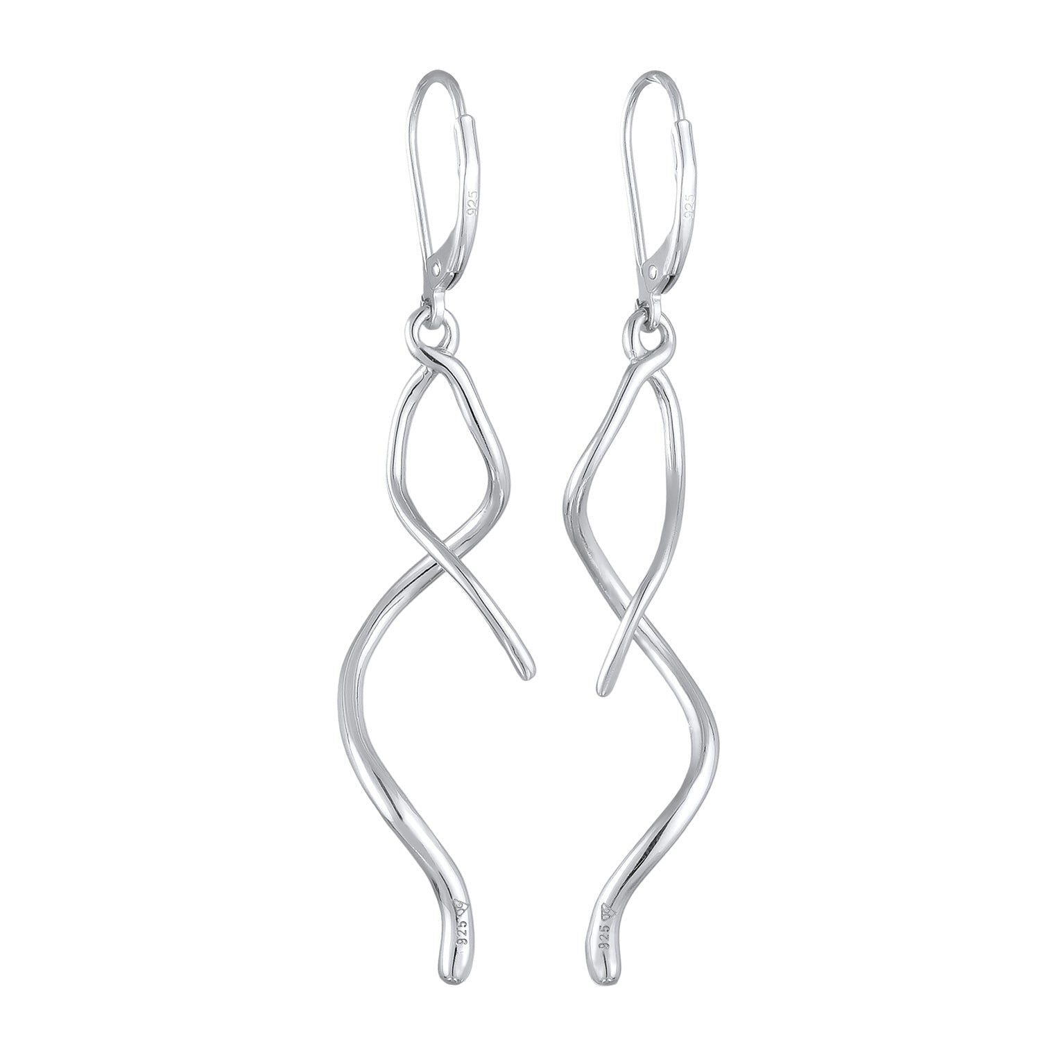 Silver Perhiasan Wanita Perak Asli - Silver Anting Ear Hanger Spiral Wave Twisted