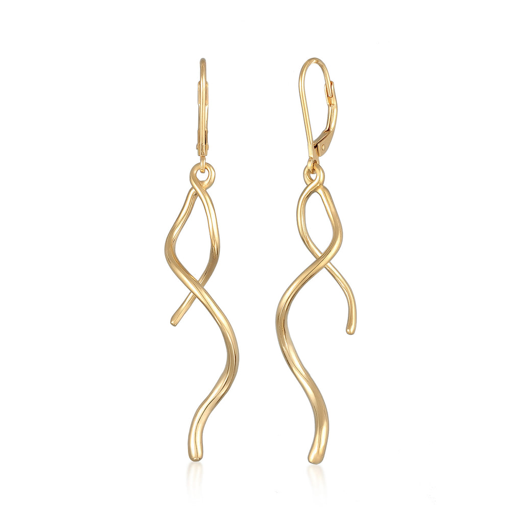 Anting perak 925 dengan hanger spiral wave elegan Elli Jewelry
