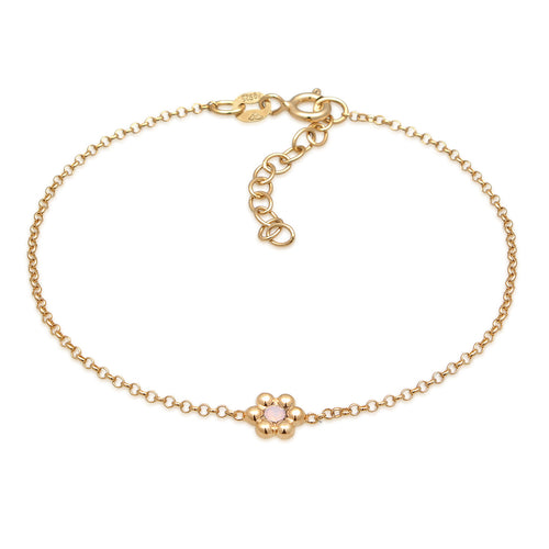 Gelang perak 925 lapis emas dengan design flower elegan Elli Jewelry