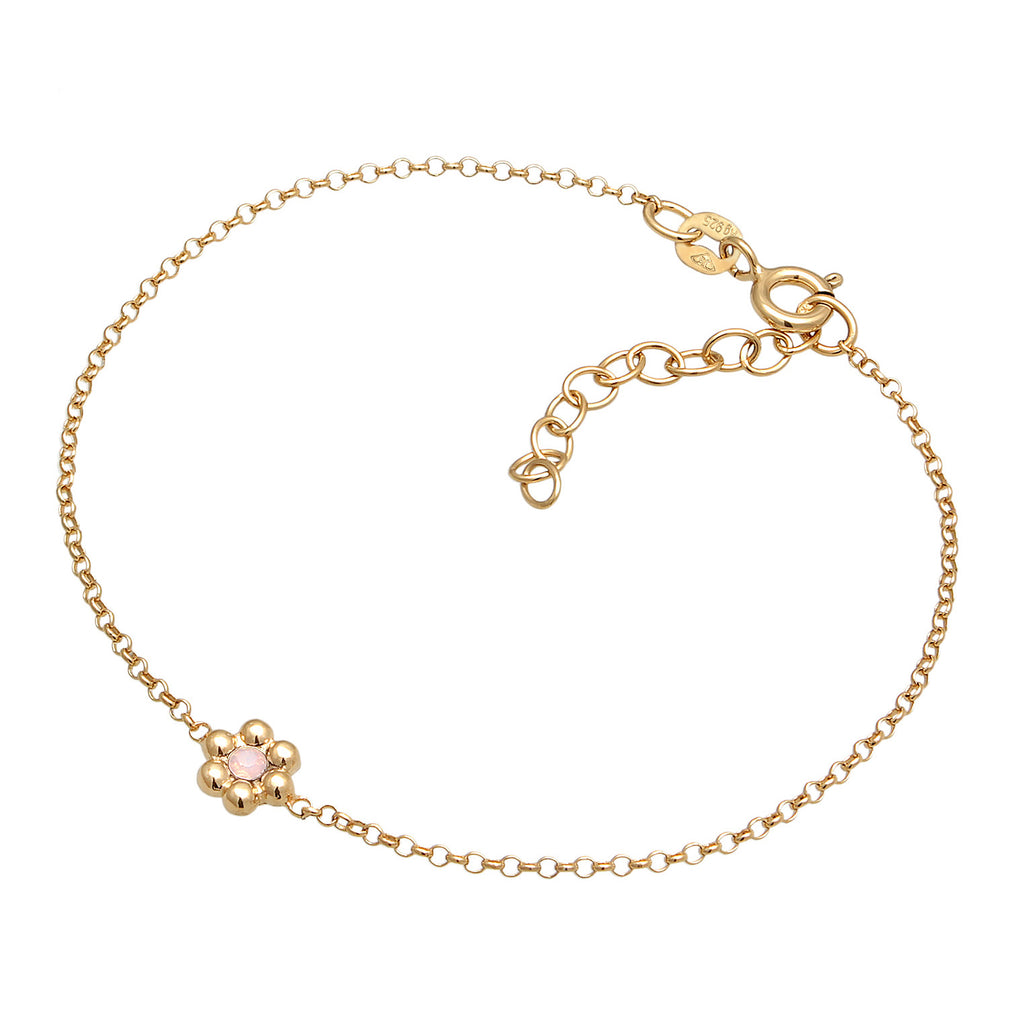 Gelang perak 925 lapis emas dengan design flower elegan Elli Jewelry