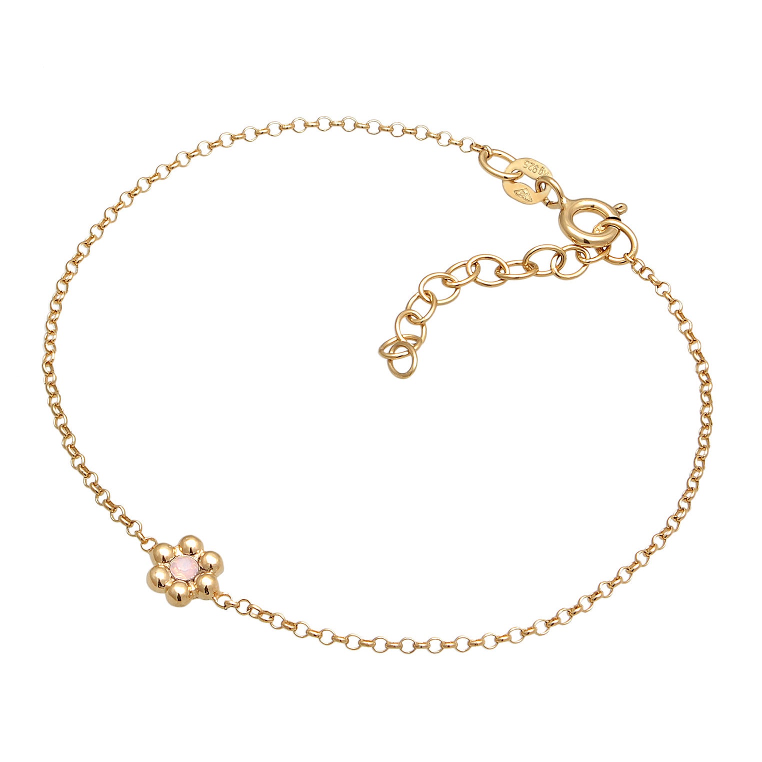 Gelang perak 925 lapis emas dengan design flower elegan Elli Jewelry