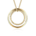Gold Kalung Perhiasan Perak 925 Wanita Circle Ring Geo Basic Gold Plated