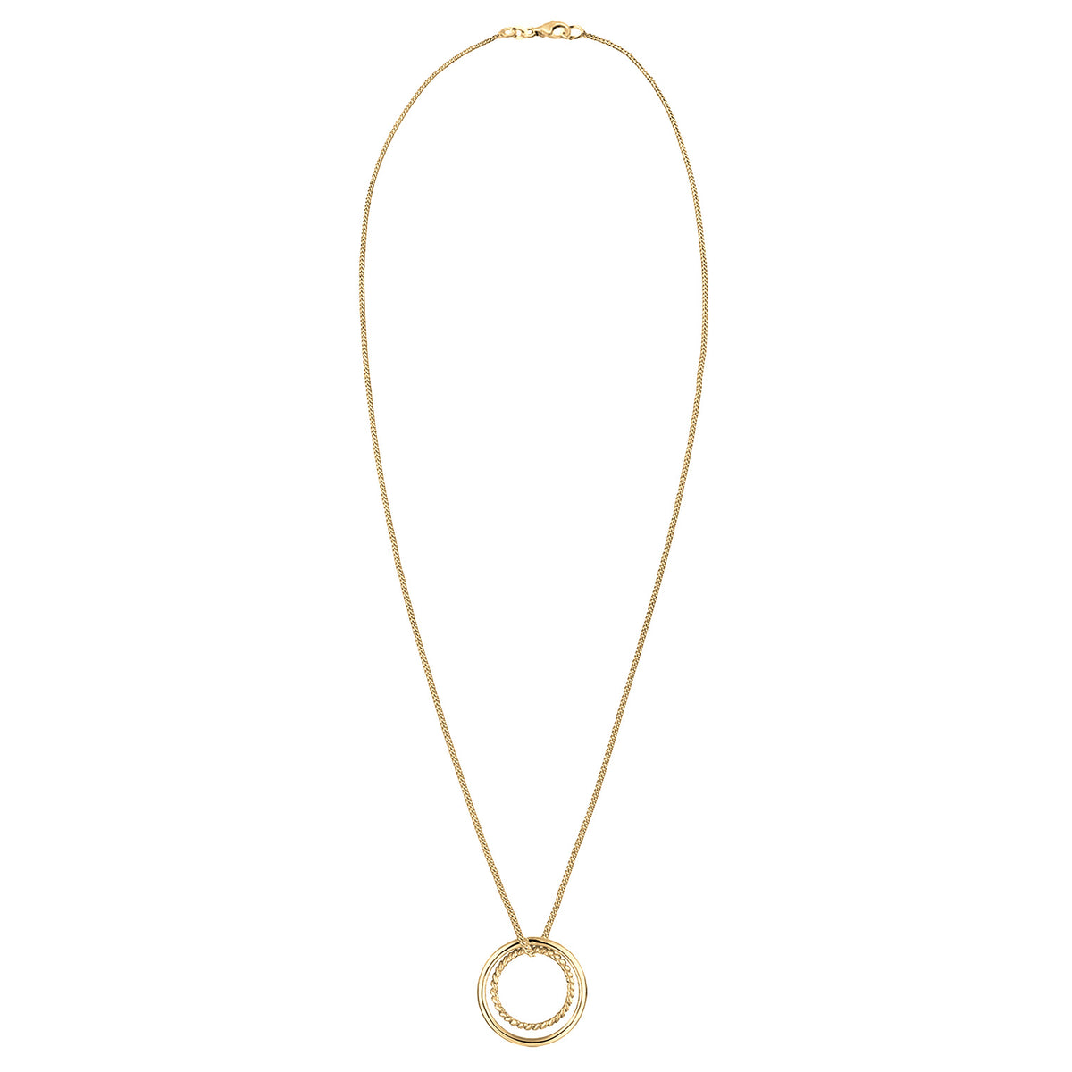 Gold Kalung Perhiasan Perak 925 Wanita Circle Ring Geo Basic Gold Plated