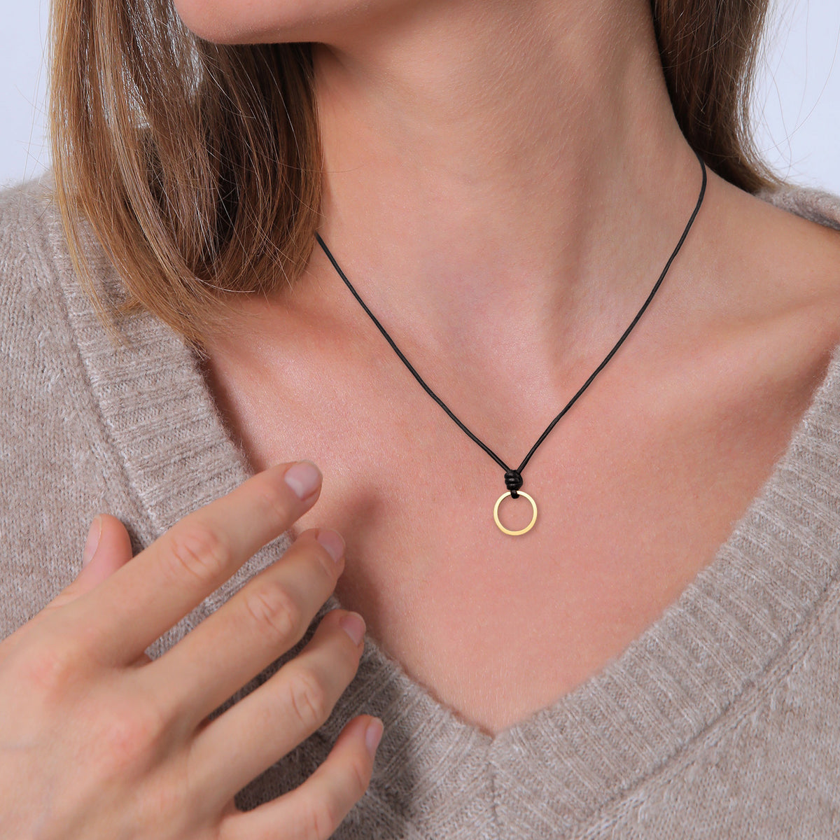 Gold Kalung Perhiasan Perak 925 Wanita Charm Strap Adjustable Gold Plated