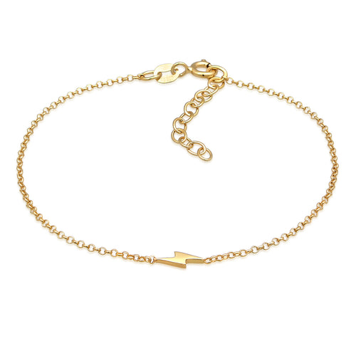 Gold Gelang Perhiasan Perak 925 Wanita Flash Pendant Basic Gold Plated