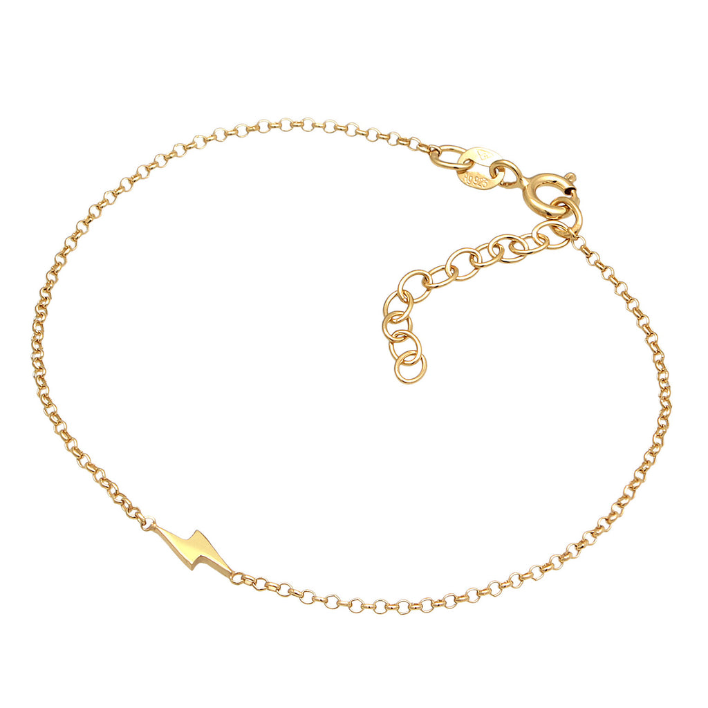 Gold Gelang Perhiasan Perak 925 Wanita Flash Pendant Basic Gold Plated