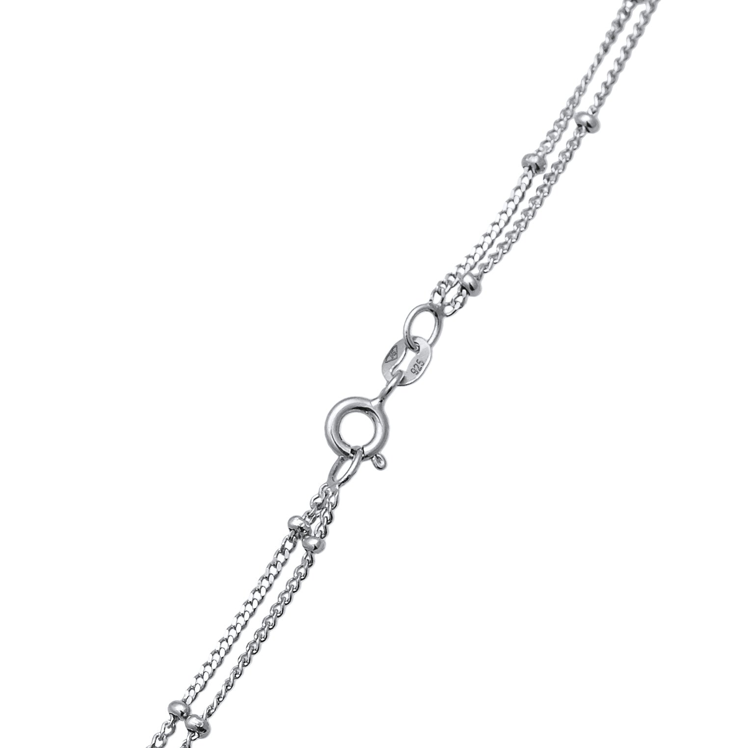 Silver Kalung Perhiasan Perak 925 Wanita Y-Chain Layer Balls