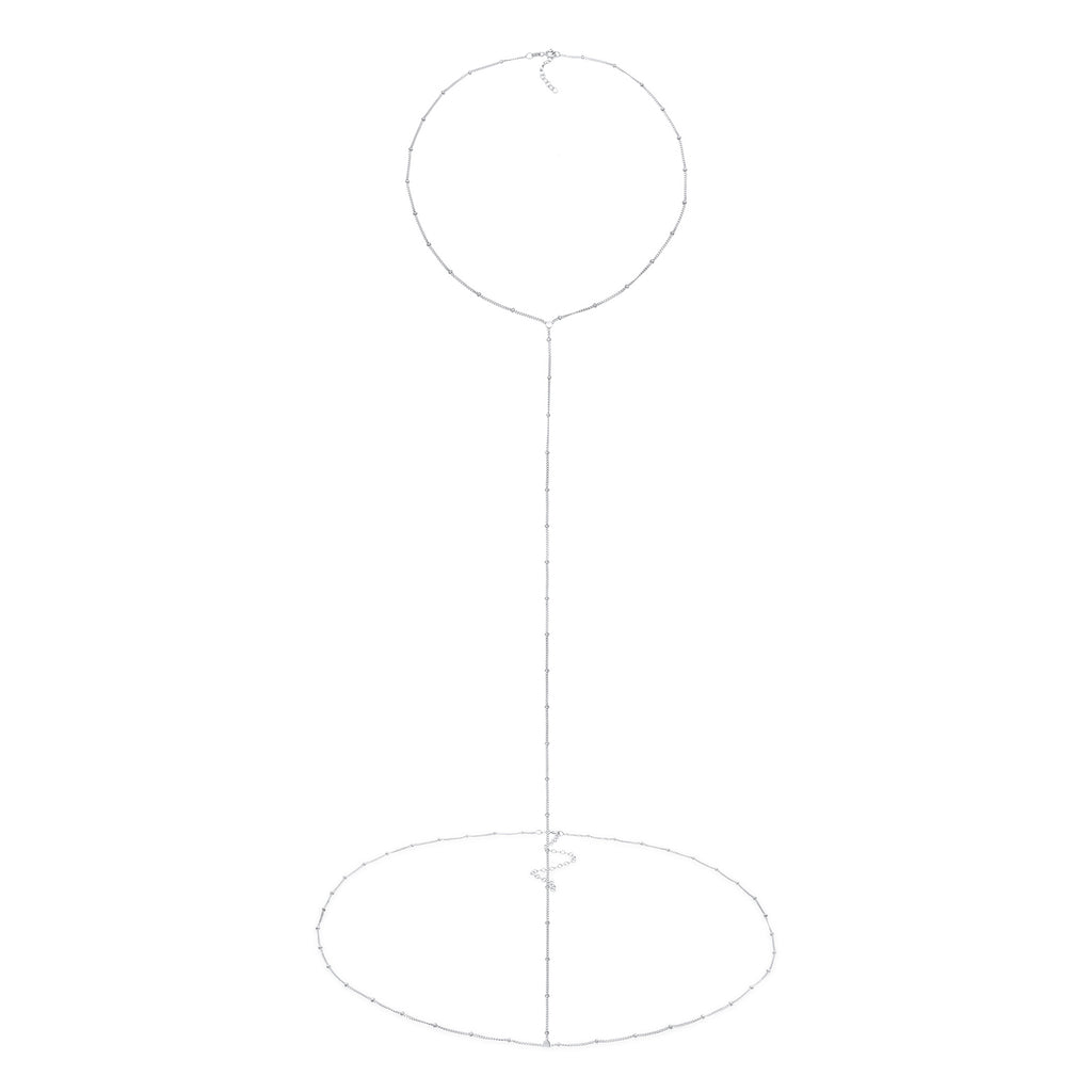 Ladies waist chain balls basic in 925 sterling silver