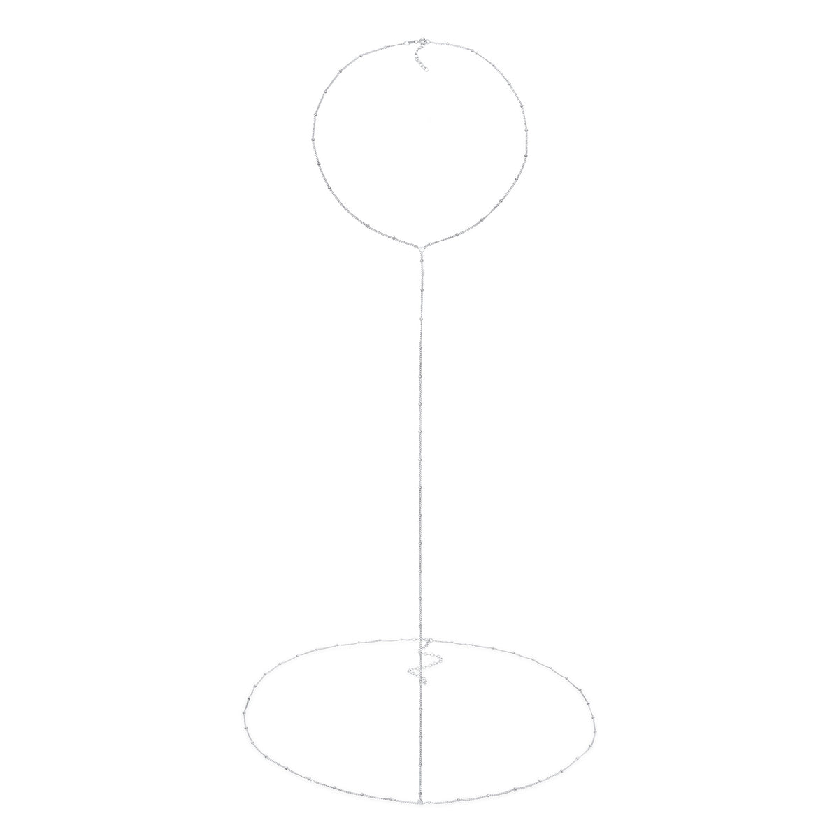 Ladies waist chain balls basic in 925 sterling silver