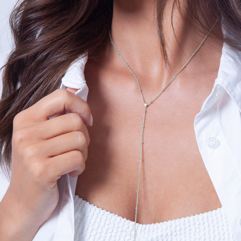 Ladies waist chain balls basic in 925 sterling silver