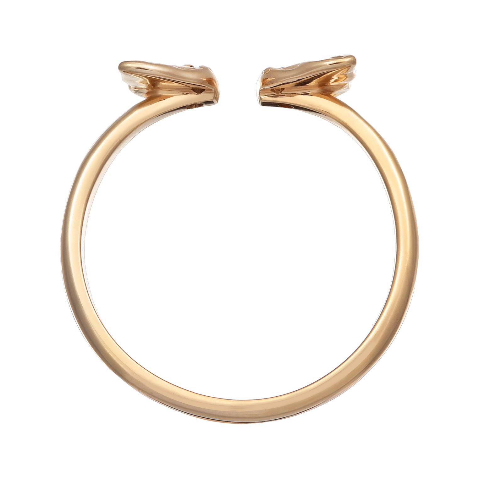 Gold Cincin Perhiasan Perak 925 Wanita Open Butterfly Wings Zirconia Gold Plated