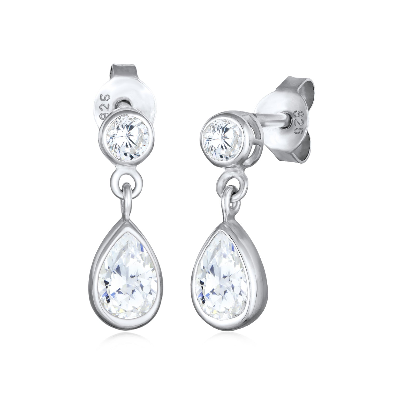 Silver Perhiasan Wanita Perak Asli - Silver Anting Ear Hanger Drop Elegant with Zirconia