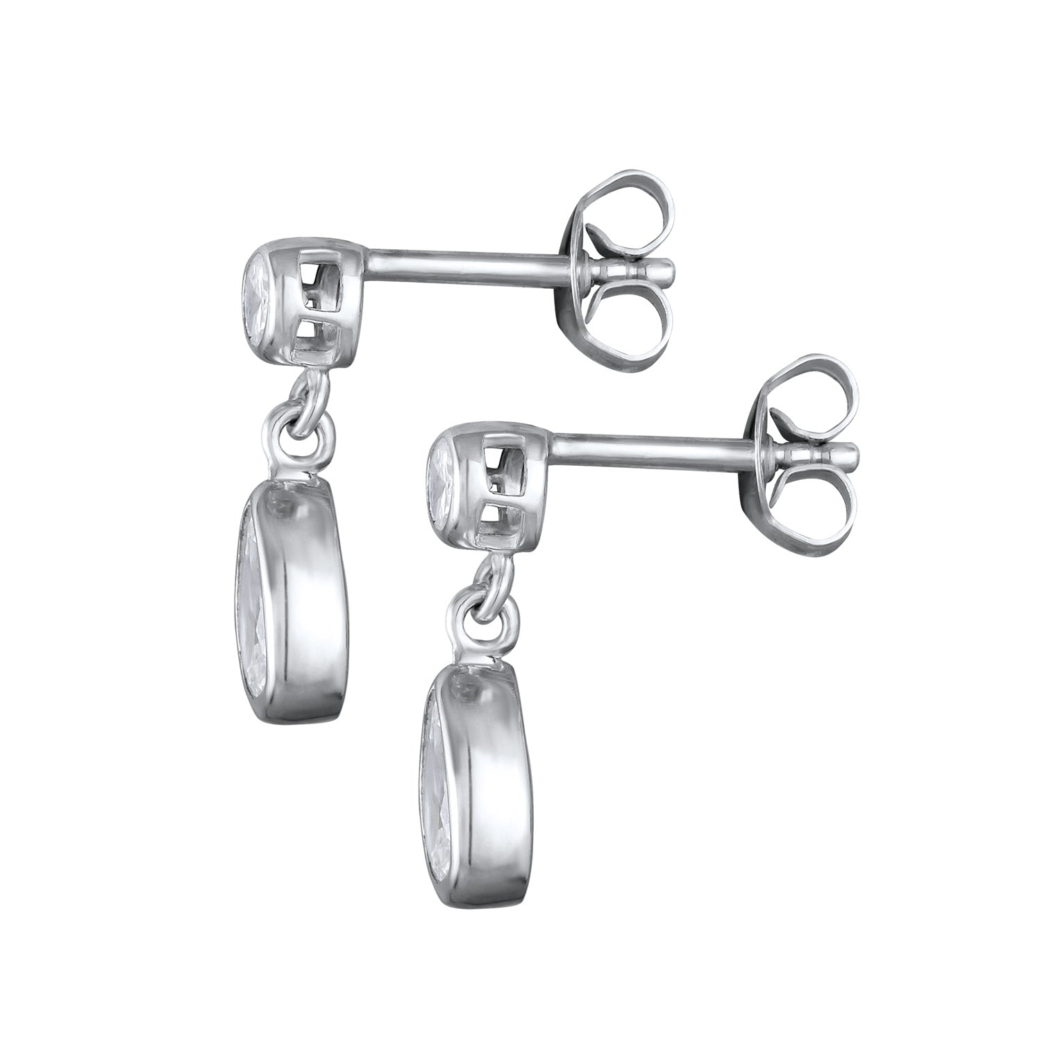 Silver Perhiasan Wanita Perak Asli - Silver Anting Ear Hanger Drop Elegant with Zirconia
