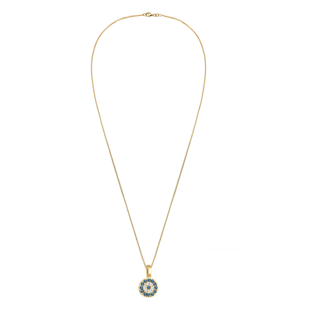 Gold Kalung Perhiasan Perak 925 Wanita Evil Eye Pendant with Crystals Gold Plated