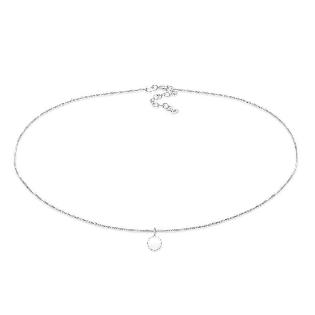 Silver Kalung Perhiasan Perak 925 Wanita Curb Chain Plate