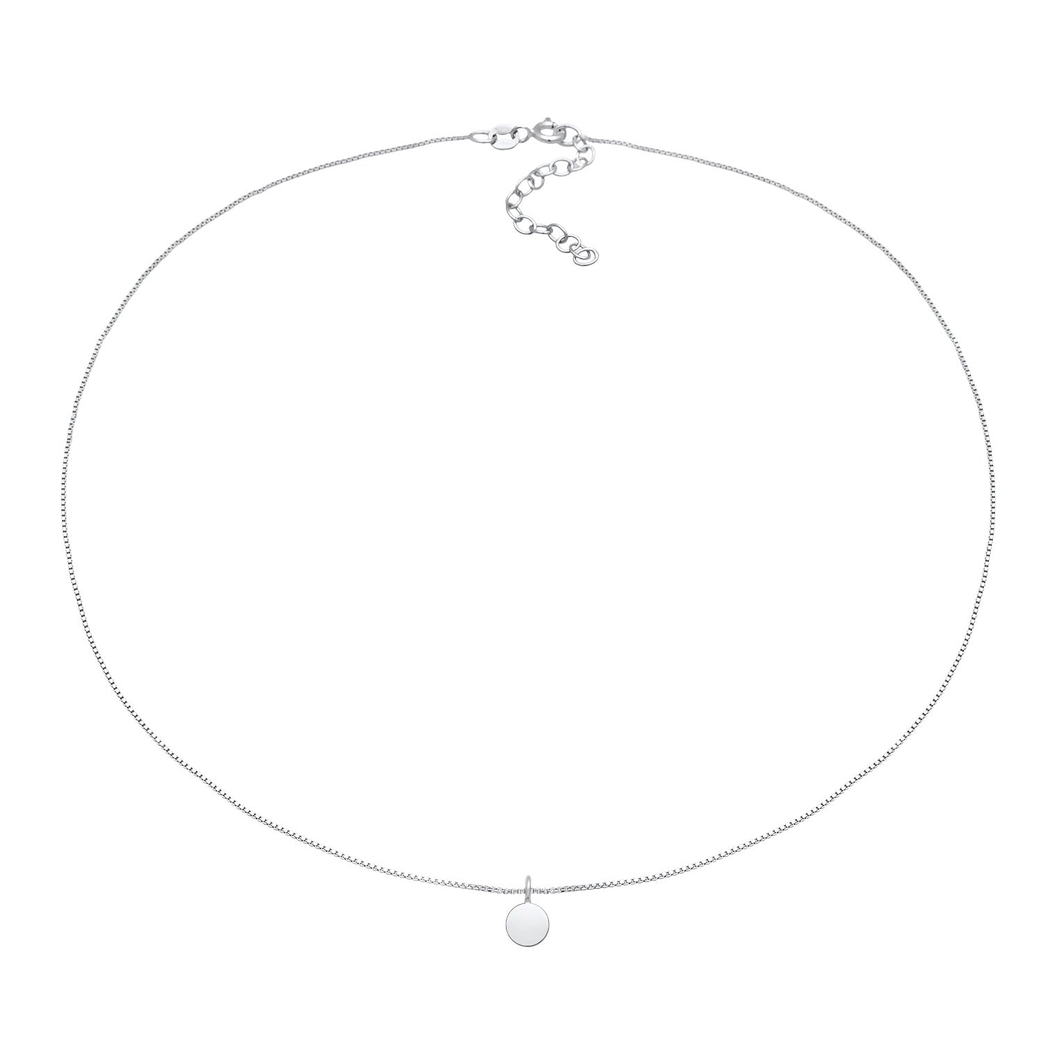 Silver Kalung Perhiasan Perak 925 Wanita Curb Chain Plate