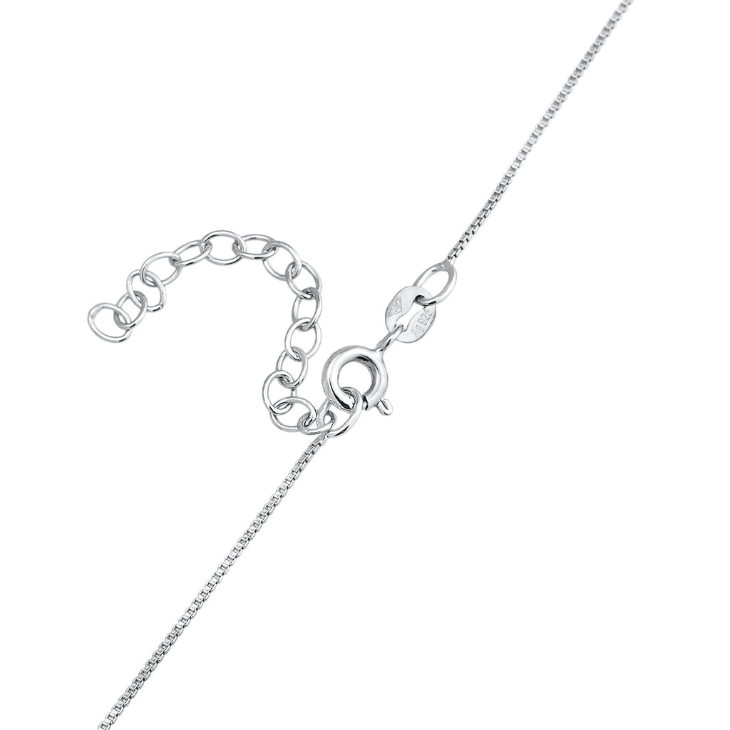 Silver Kalung Perhiasan Perak 925 Wanita Curb Chain Plate