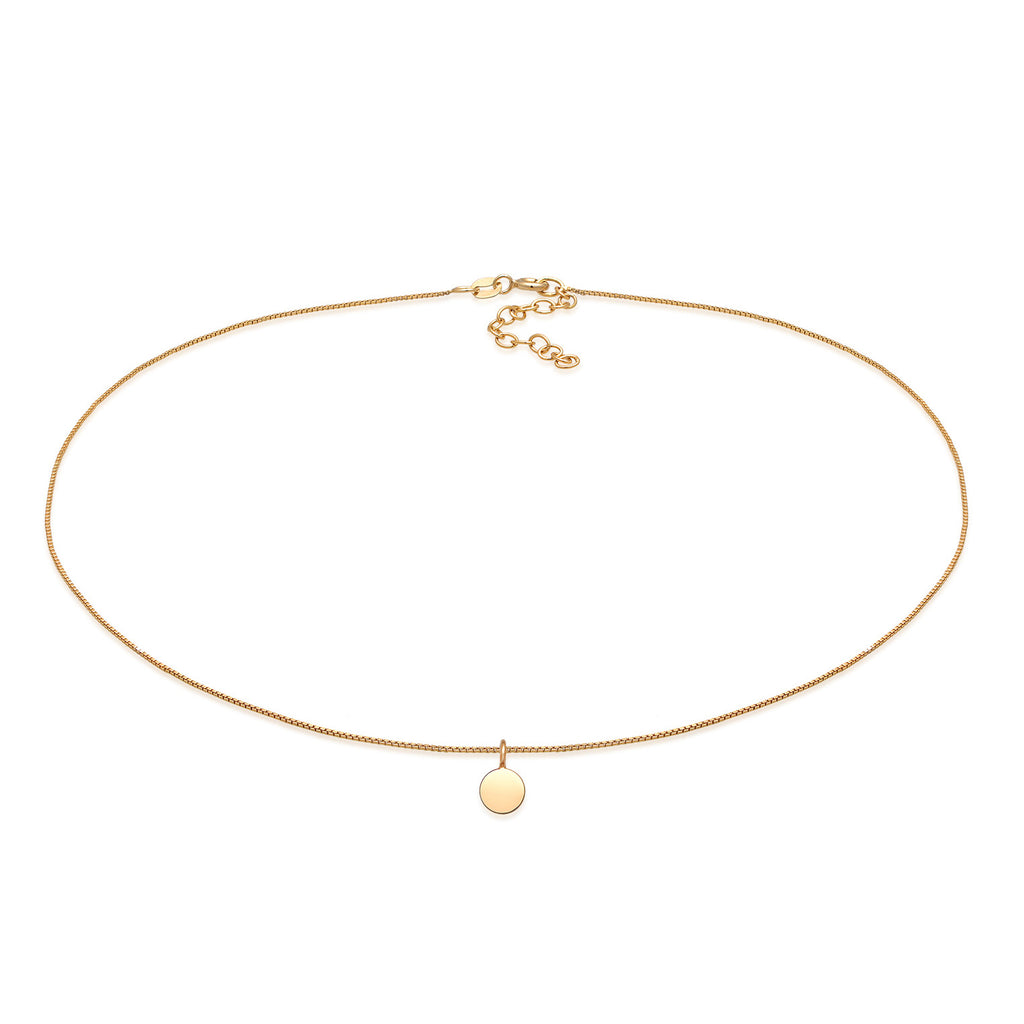 Gold Kalung Perhiasan Perak 925 Wanita Curb Chain Plate Gold Plated