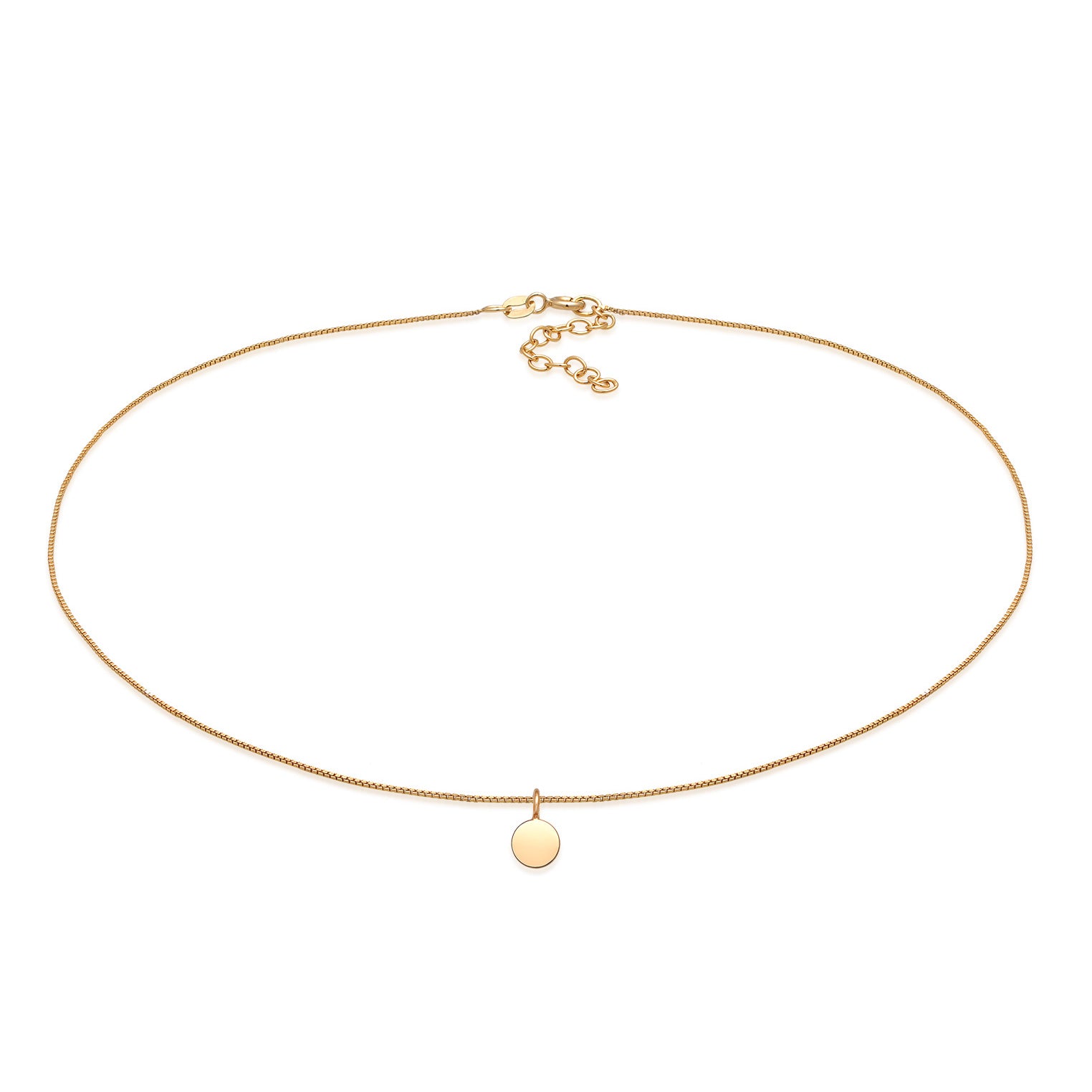 Gold Kalung Perhiasan Perak 925 Wanita Curb Chain Plate Gold Plated