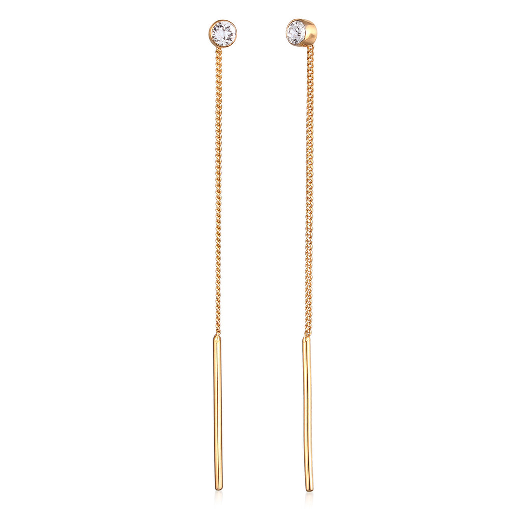 Anting perak 925 lapis emas dengan kristal elegan Elli Jewelry
