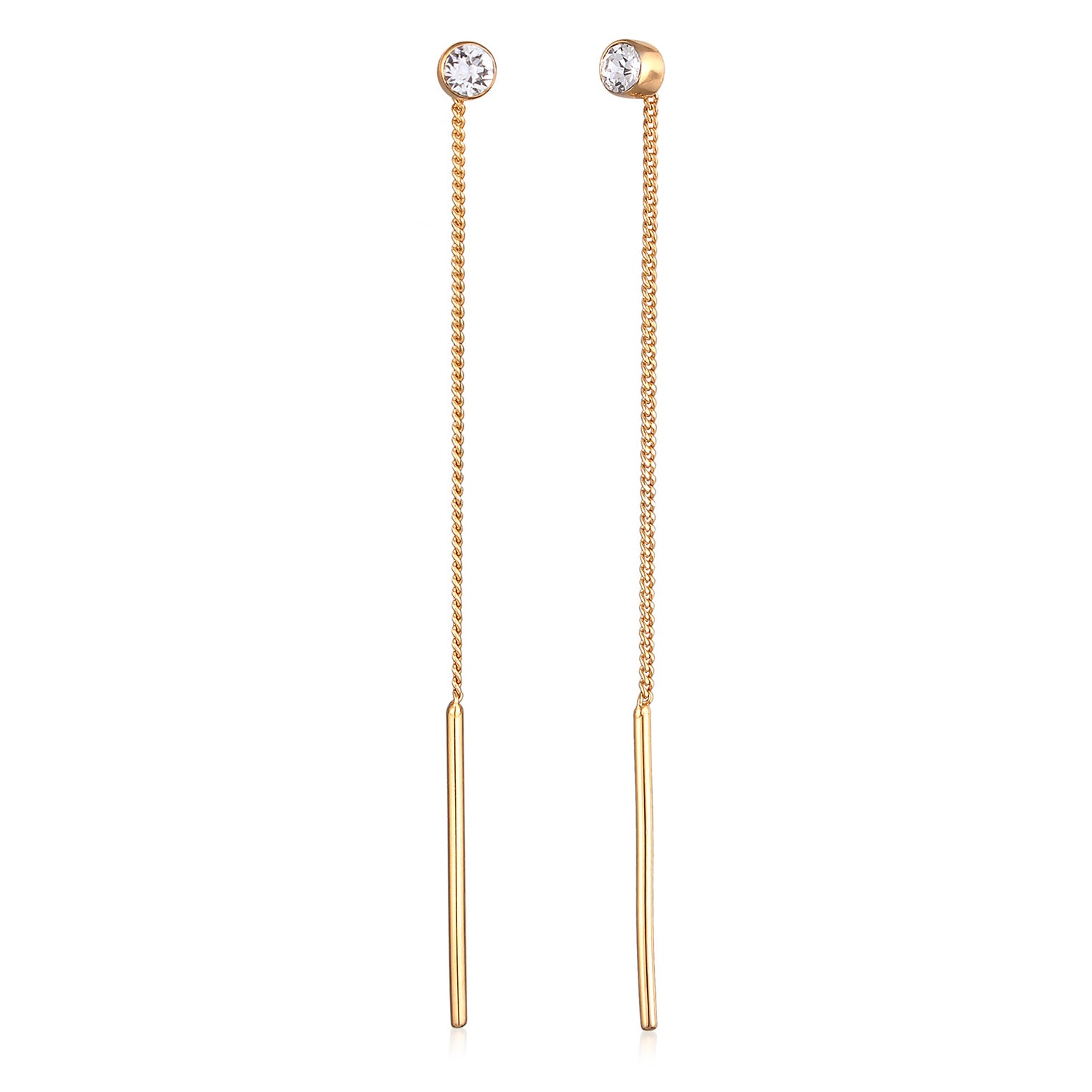 Anting perak 925 lapis emas dengan kristal elegan Elli Jewelry
