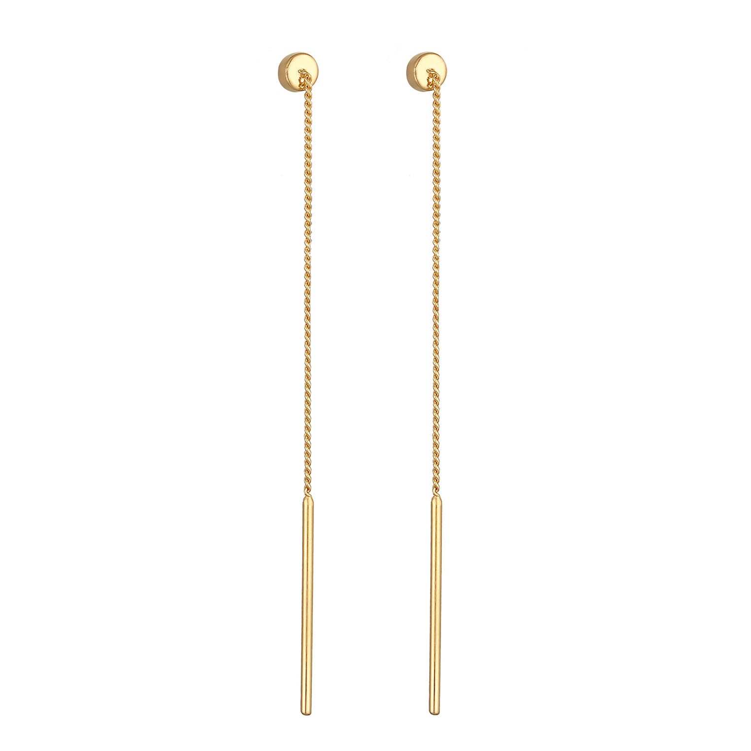 Gold Anting Perhiasan Perak 925 Wanita Ear Hanger Pull Through Crystal Gold Plated