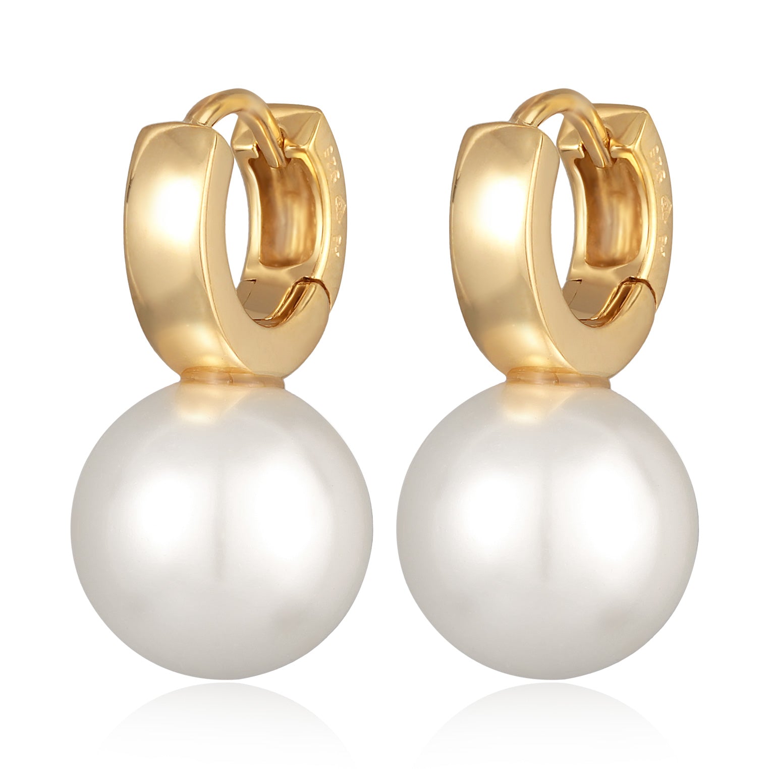 Gold Perhiasan Wanita Perak Asli - Silver Anting Creoles Elegant Glass Bead Gold Plated