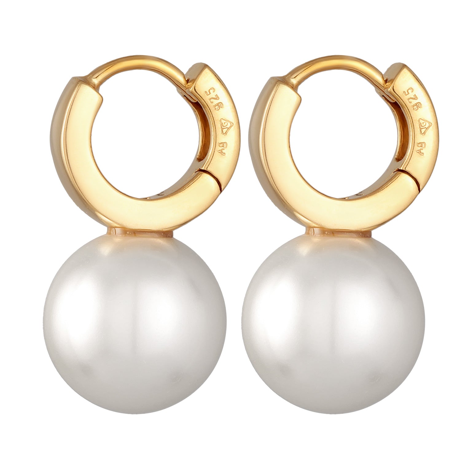 Gold Perhiasan Wanita Perak Asli - Silver Anting Creoles Elegant Glass Bead Gold Plated