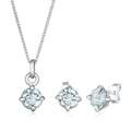 Silver Jewelry Set Solitaire Set Stud Topaz In 925 Sterling Silver