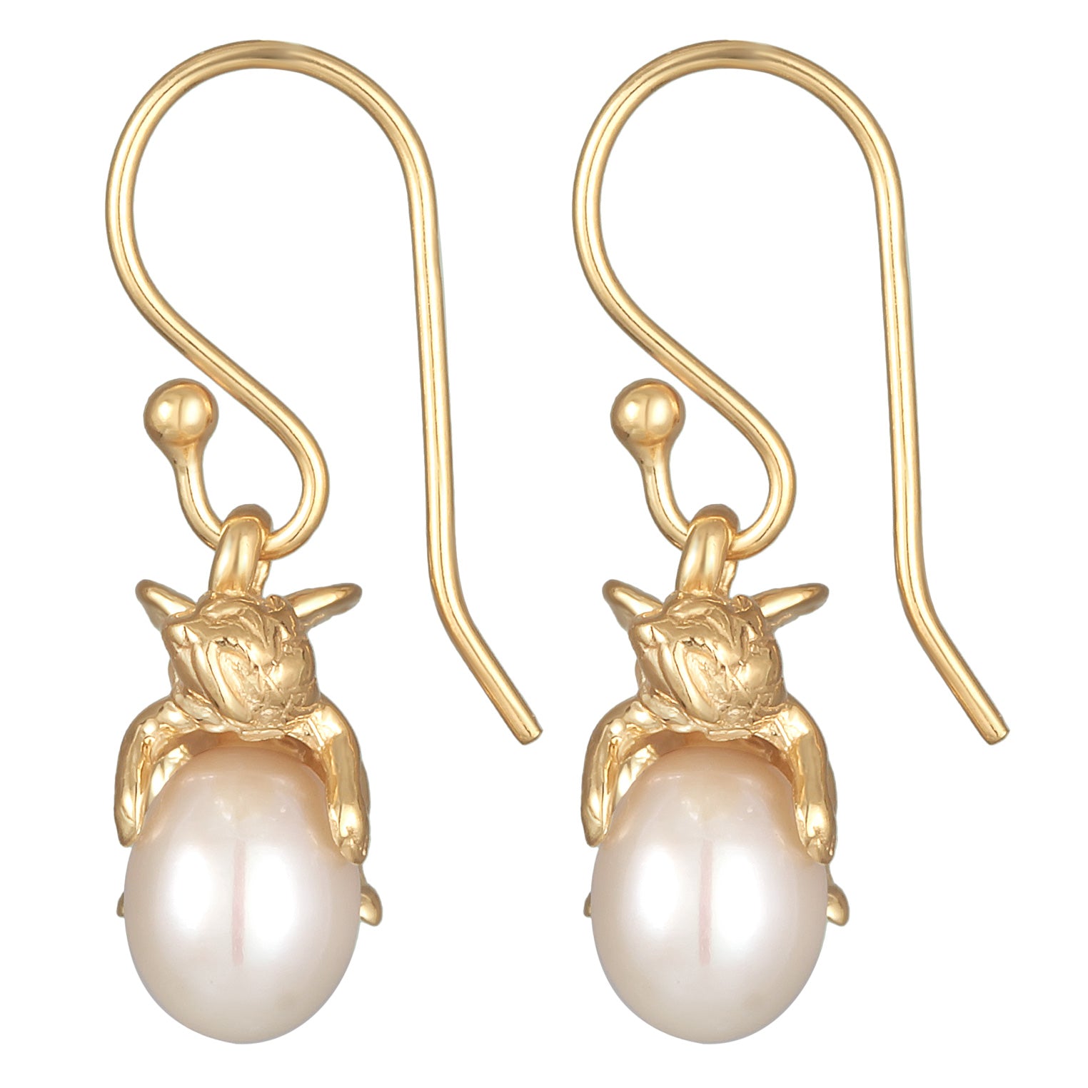 Anting perak 925 dengan liontin malaikat dan mutiara elegan Elli Jewelry