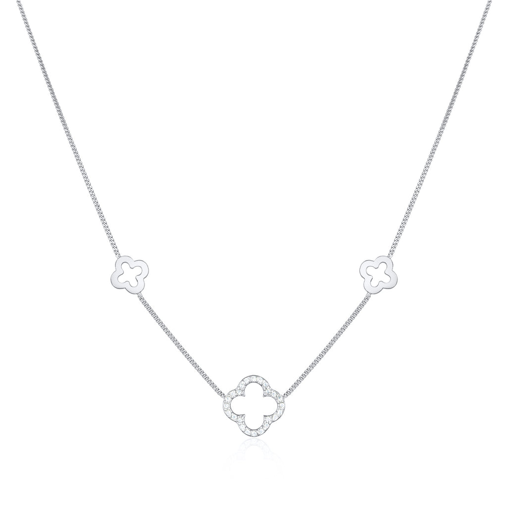 Kalung perak 925 dengan liontin cloverleaf elegan Elli Jewelry
