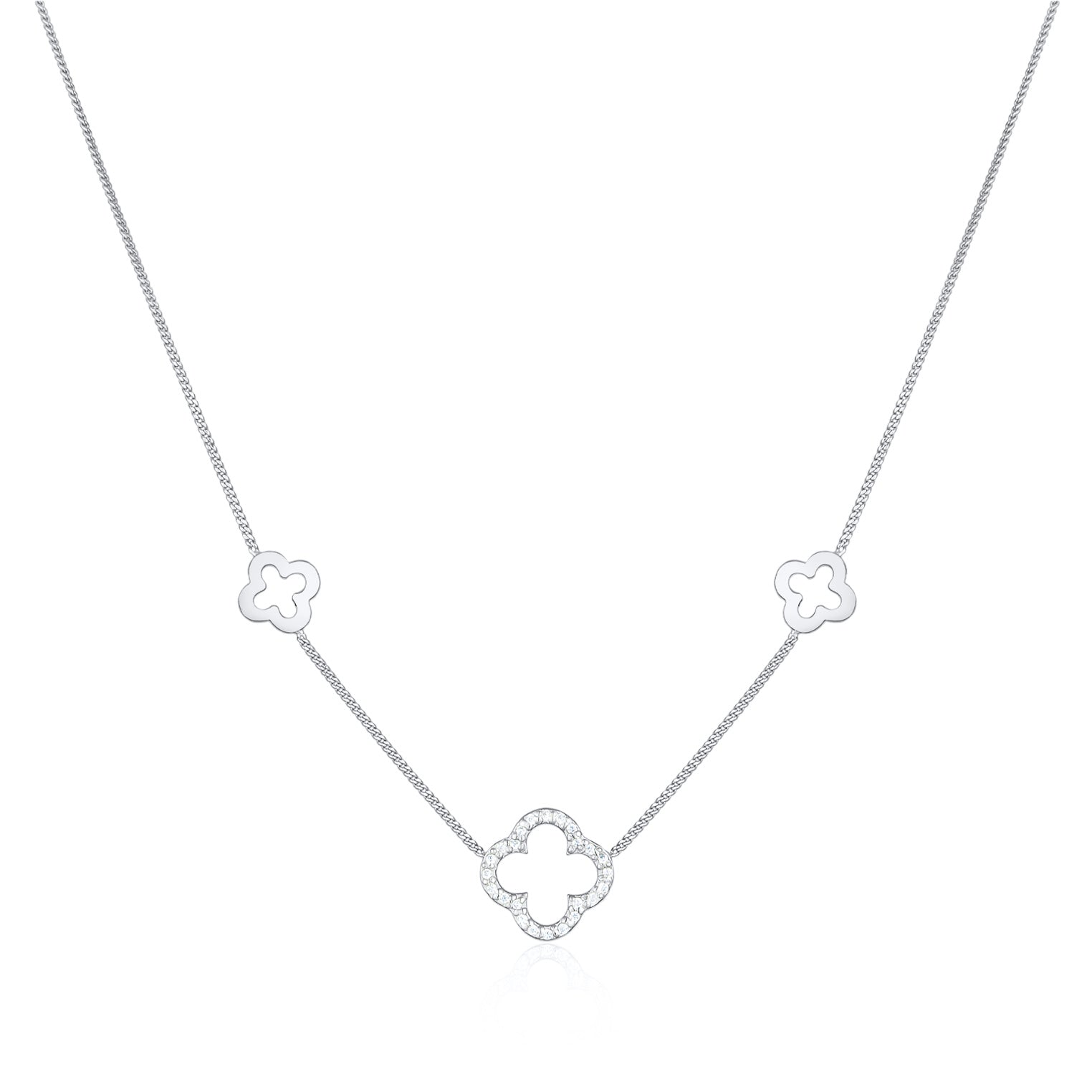 Kalung perak 925 dengan liontin cloverleaf elegan Elli Jewelry
