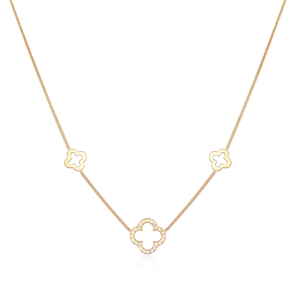 Kalung perak 925 dengan liontin cloverleaf elegan Elli Jewelry
