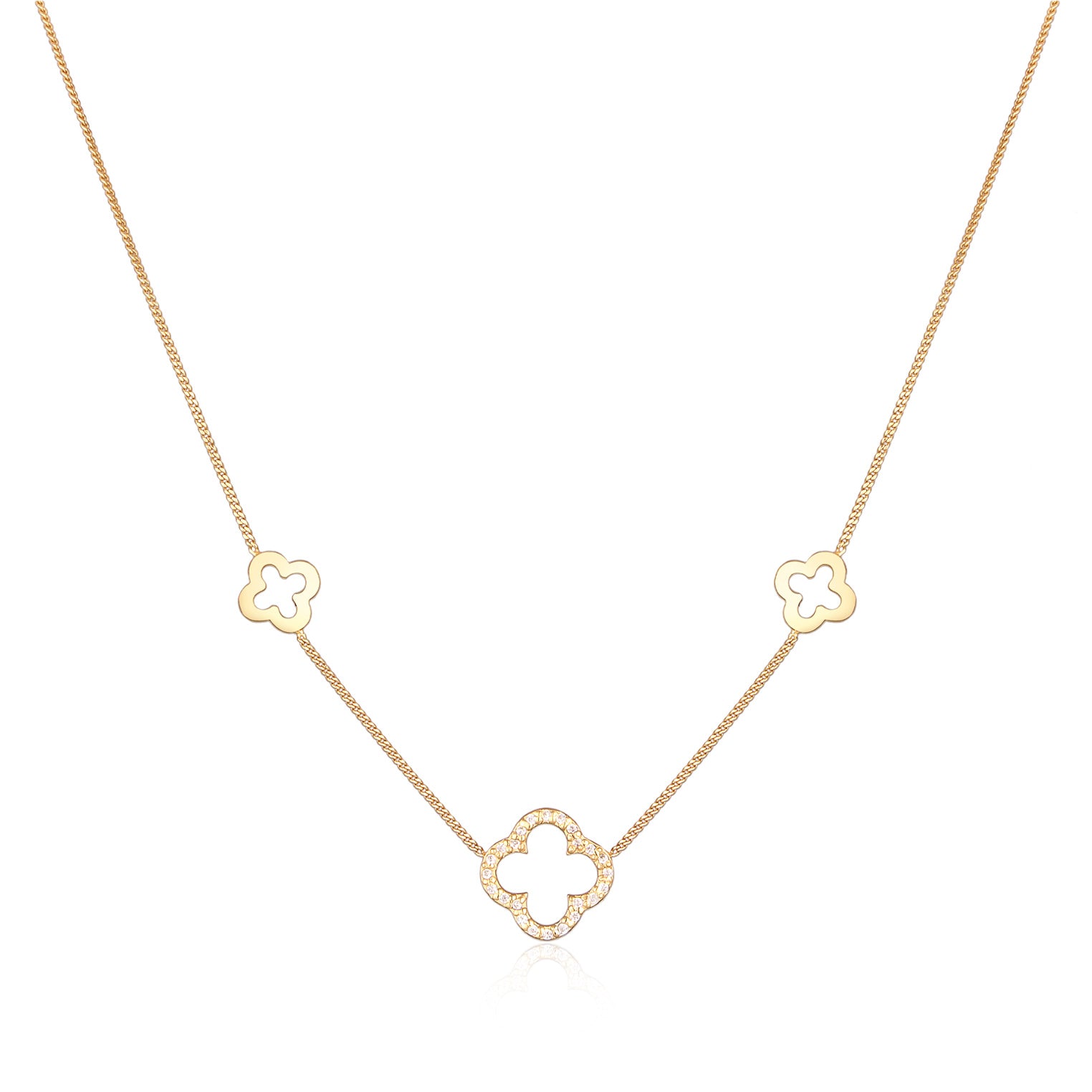 Kalung perak 925 dengan liontin cloverleaf elegan Elli Jewelry
