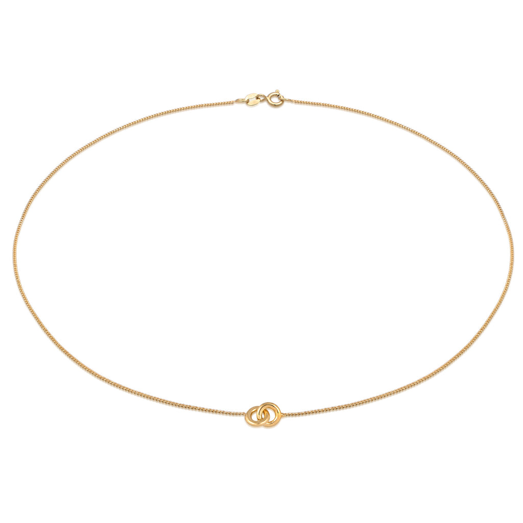 Kalung perak 925 lapis emas dengan symbol geo elegan Elli Jewelry