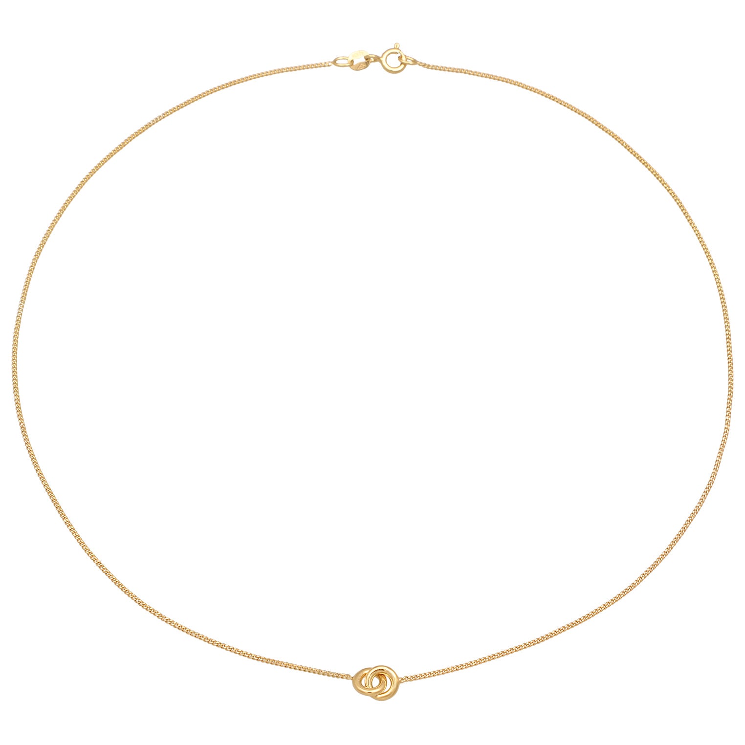 Gold Kalung Perhiasan Perak 925 Wanita Choker Circle Symbol Gold Plated