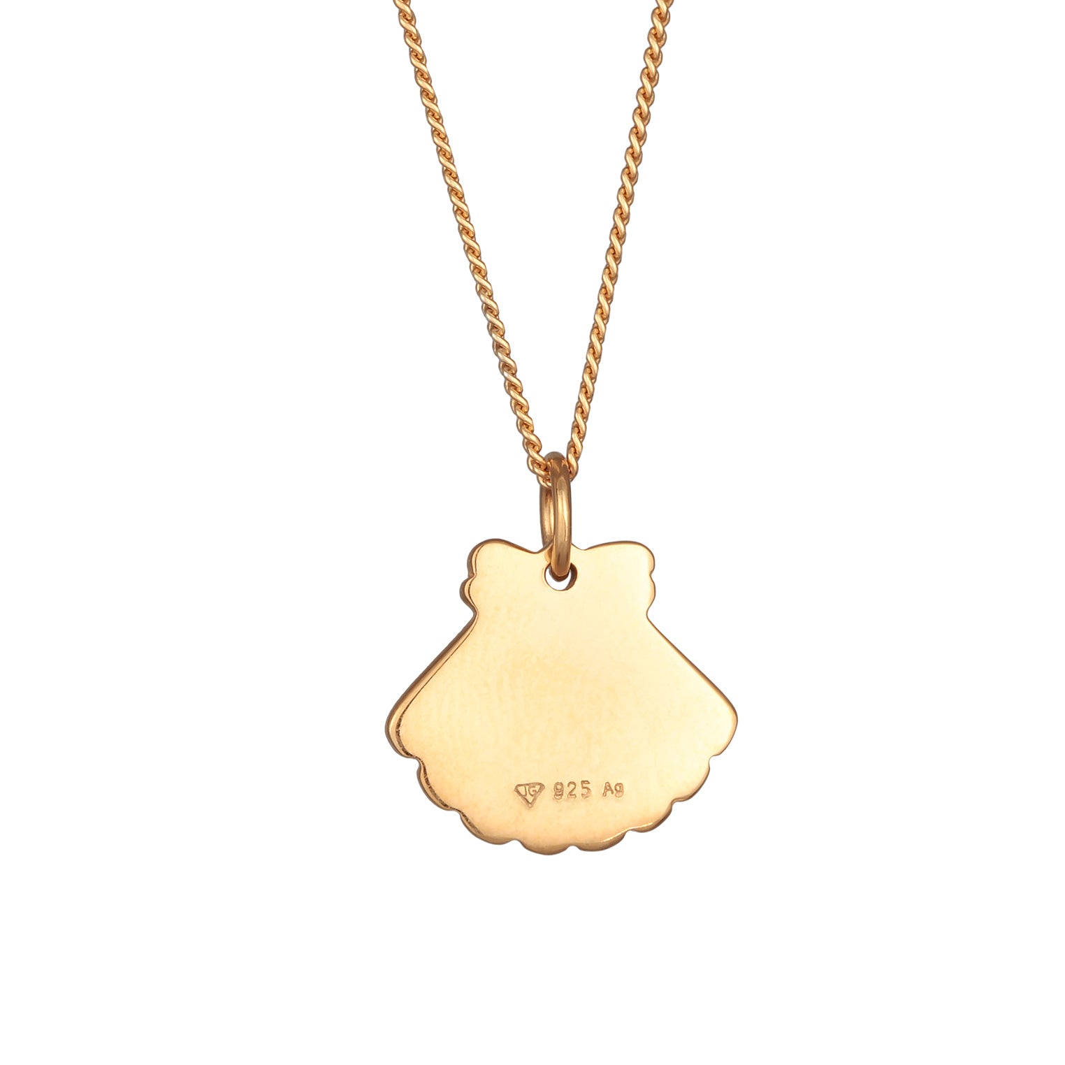 Pink Kalung Perhiasan Perak 925 Wanita Shell Pendant Sea Enamel Gold Plated