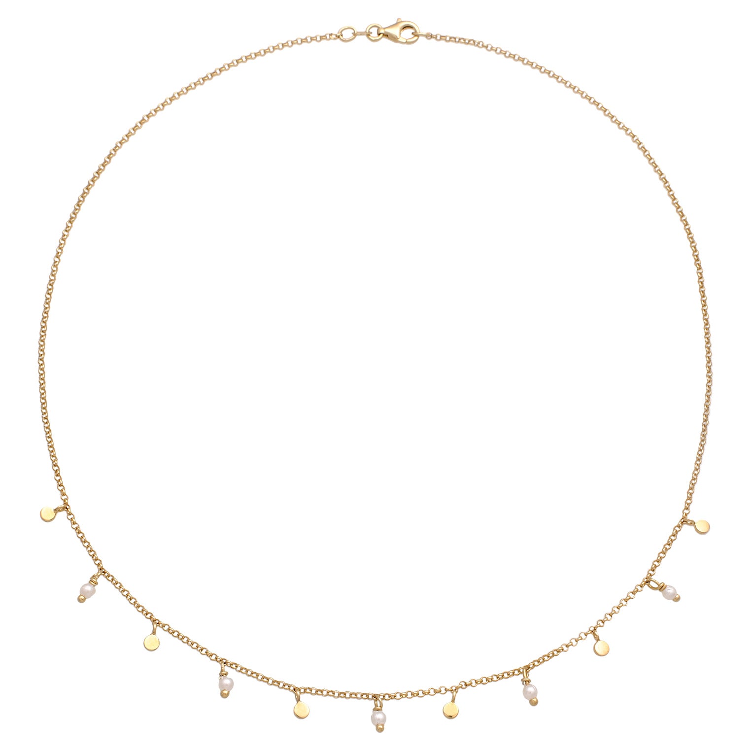 Kalung perak 925 lapis emas dengan plate pearls elegan Elli Jewelry