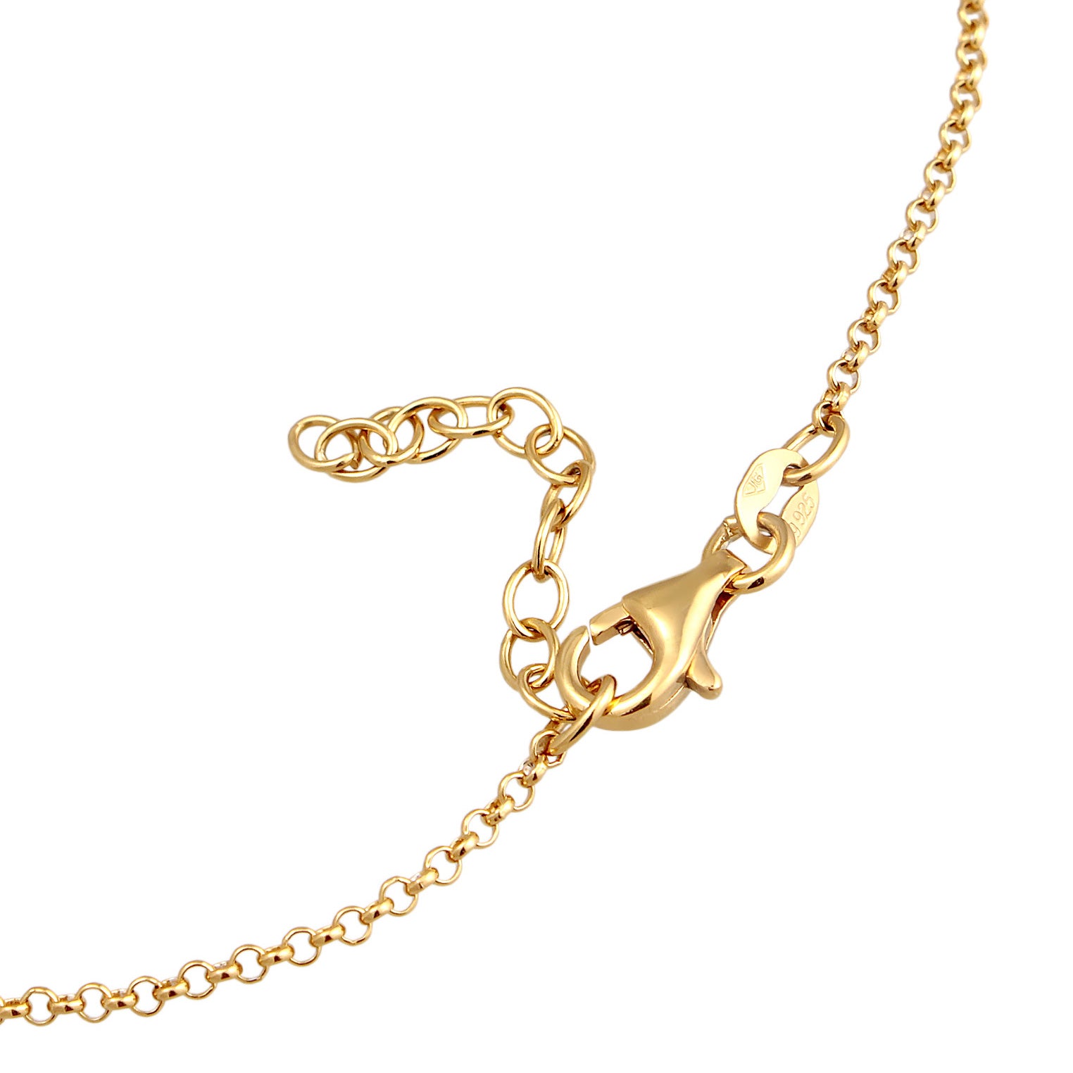 Gold Perhiasan Wanita Perak Asli - Silver Anklet Cloverleaf Pendant Lucky Charm Zirconia Gold Plated
