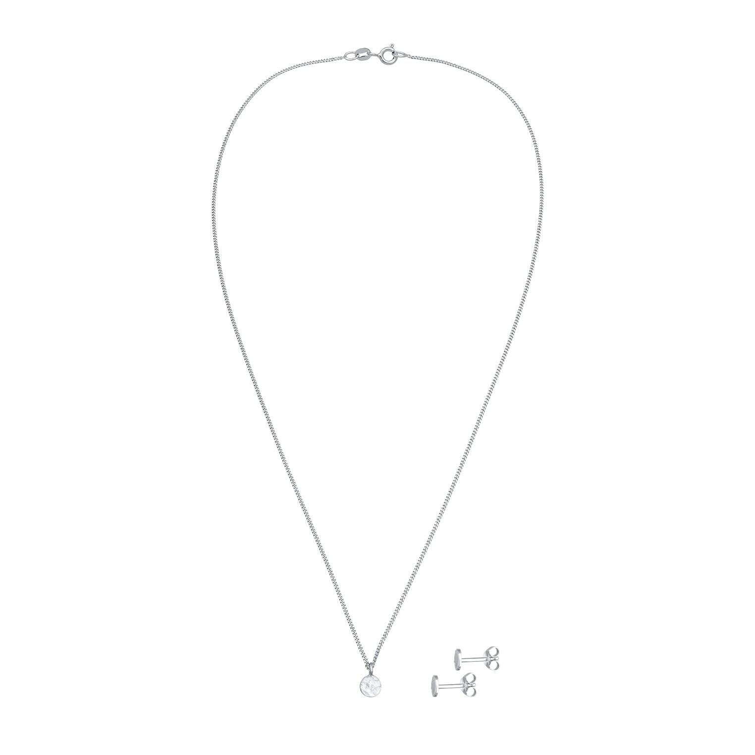 Silver Perhiasan Wanita Perak Asli - Silver Perhiasan Set Pendant Platelet Set Stud