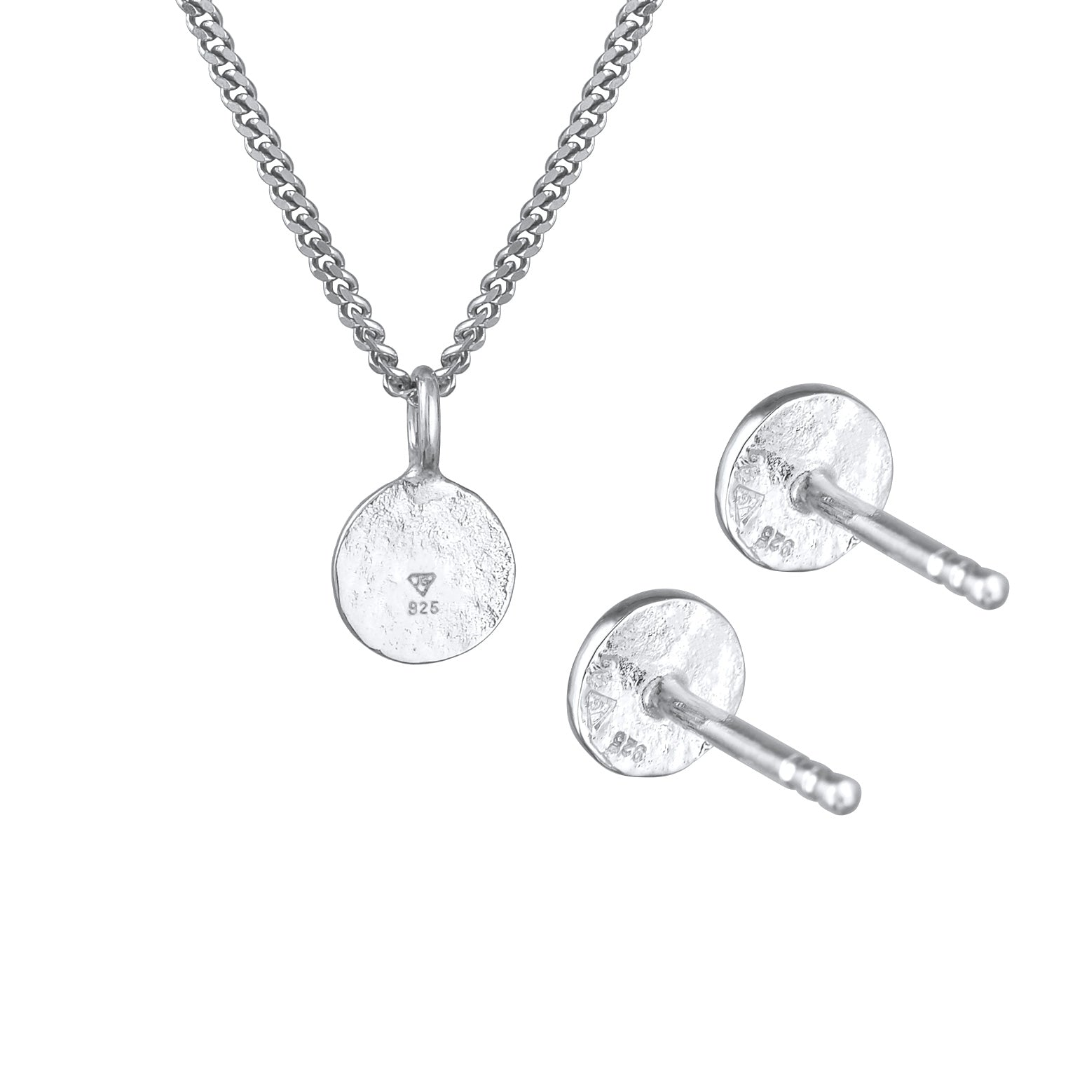 Silver Perhiasan Wanita Perak Asli - Silver Perhiasan Set Pendant Platelet Set Stud