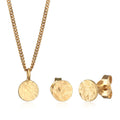 Gold Set Perhiasan Perak 925 Wanita Pendant Platelet Set Stud Gold Plated