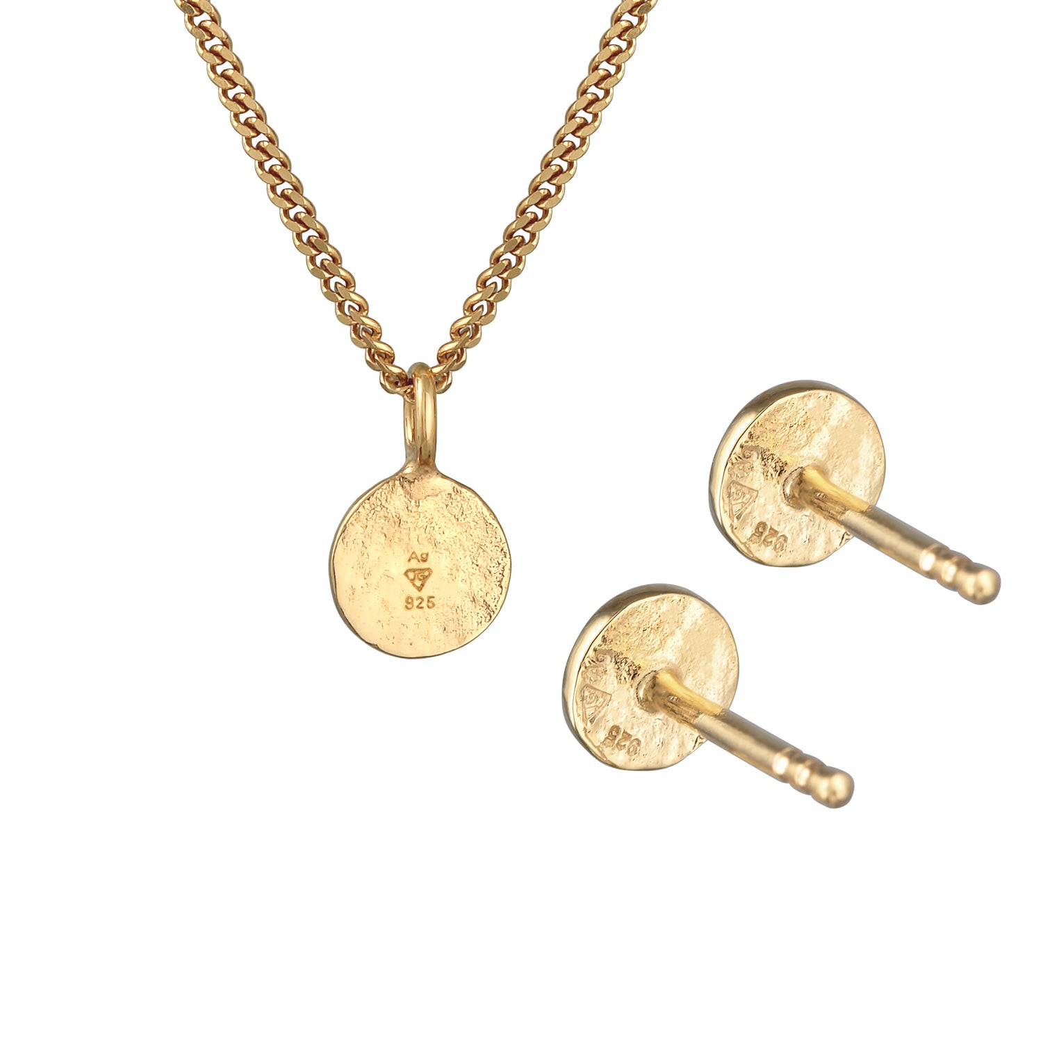 Gold Perhiasan Wanita Perak Asli - Silver Perhiasan Set Pendant Platelet Set Stud Gold Plated