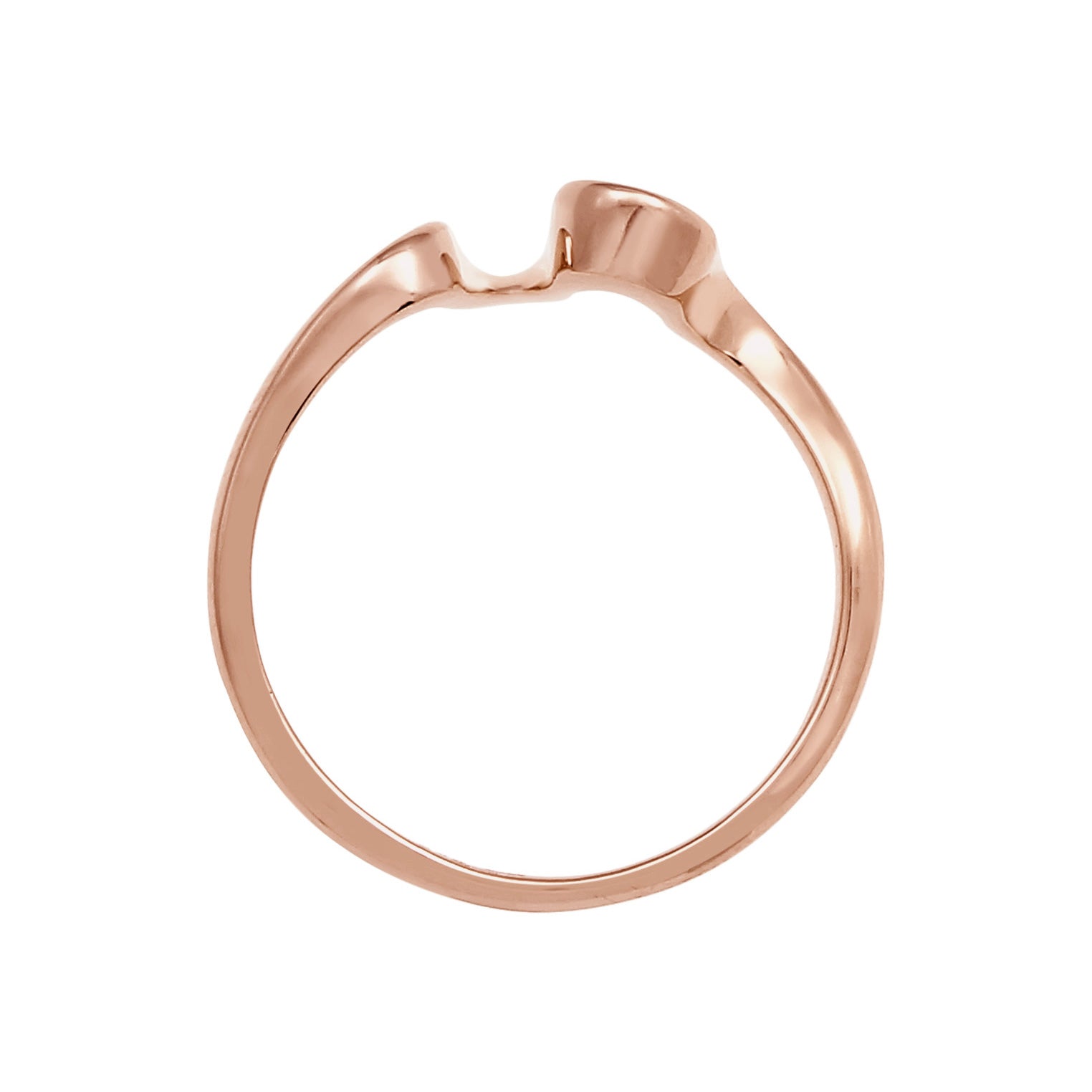Rosegold Perhiasan Wanita Perak Asli - Silver Cincin Waves Look Rose Gold Plated