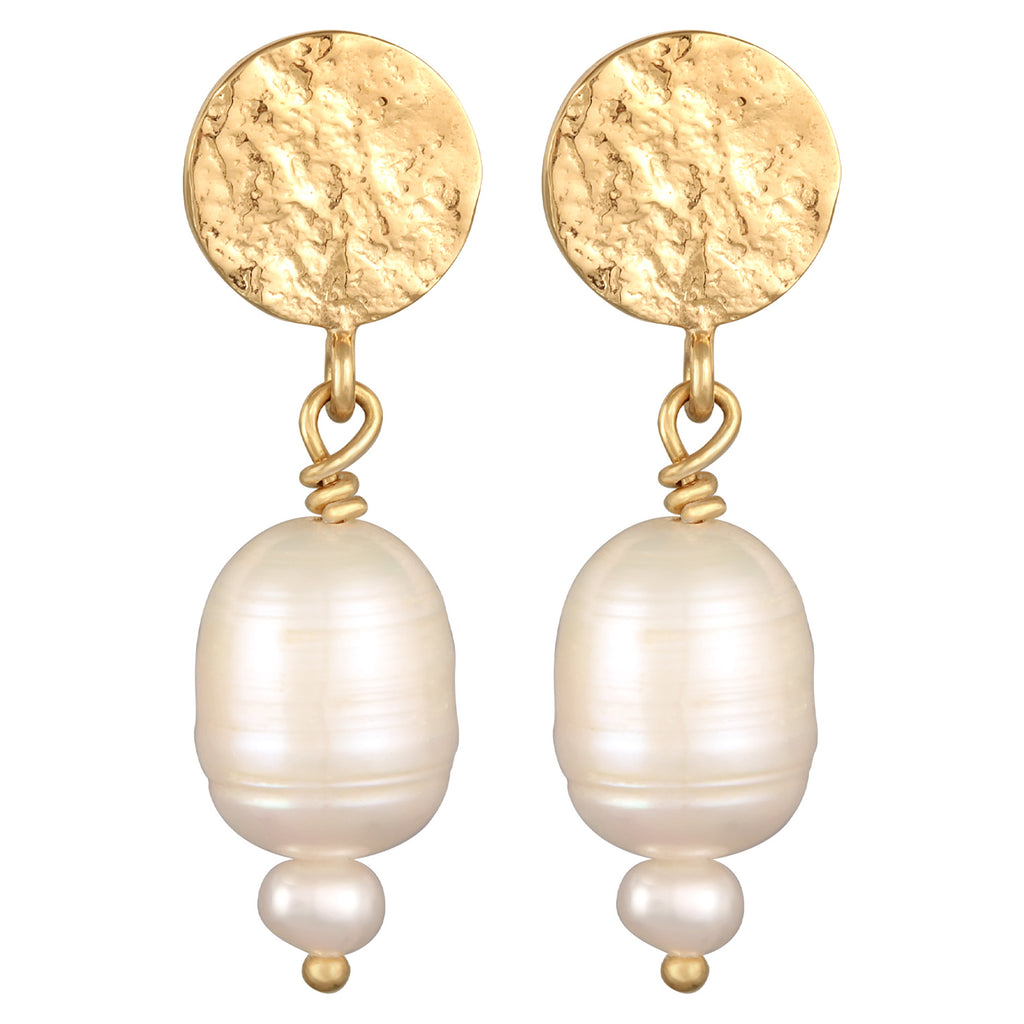 Gold Anting Perhiasan Perak 925 Wanita Freshwater Pearls Gold Plated