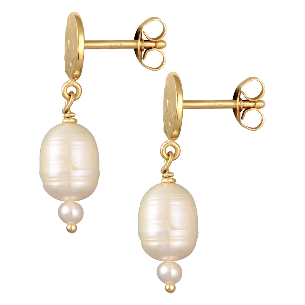 Gold Anting Perhiasan Perak 925 Wanita Freshwater Pearls Gold Plated