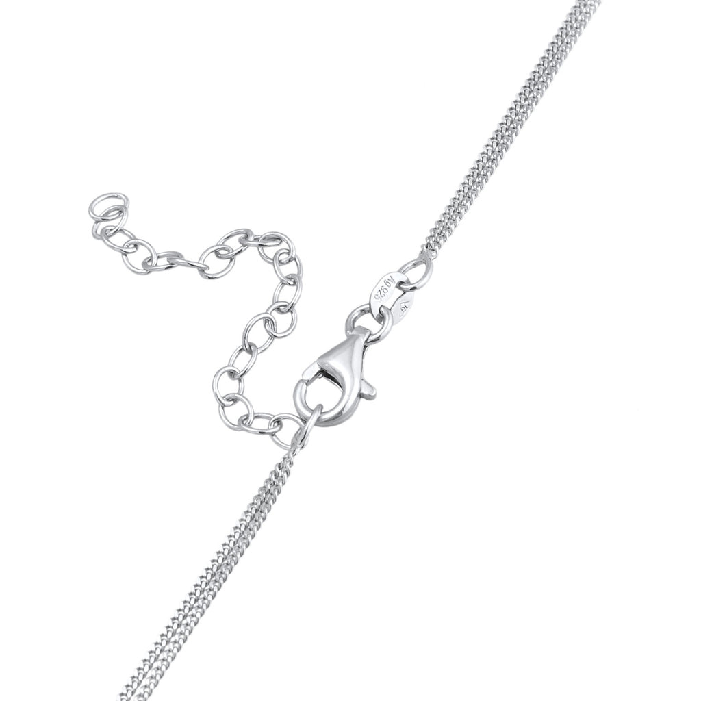 Silver Kalung Perhiasan Perak 925 Wanita Layer Platelet Pendant Hammered