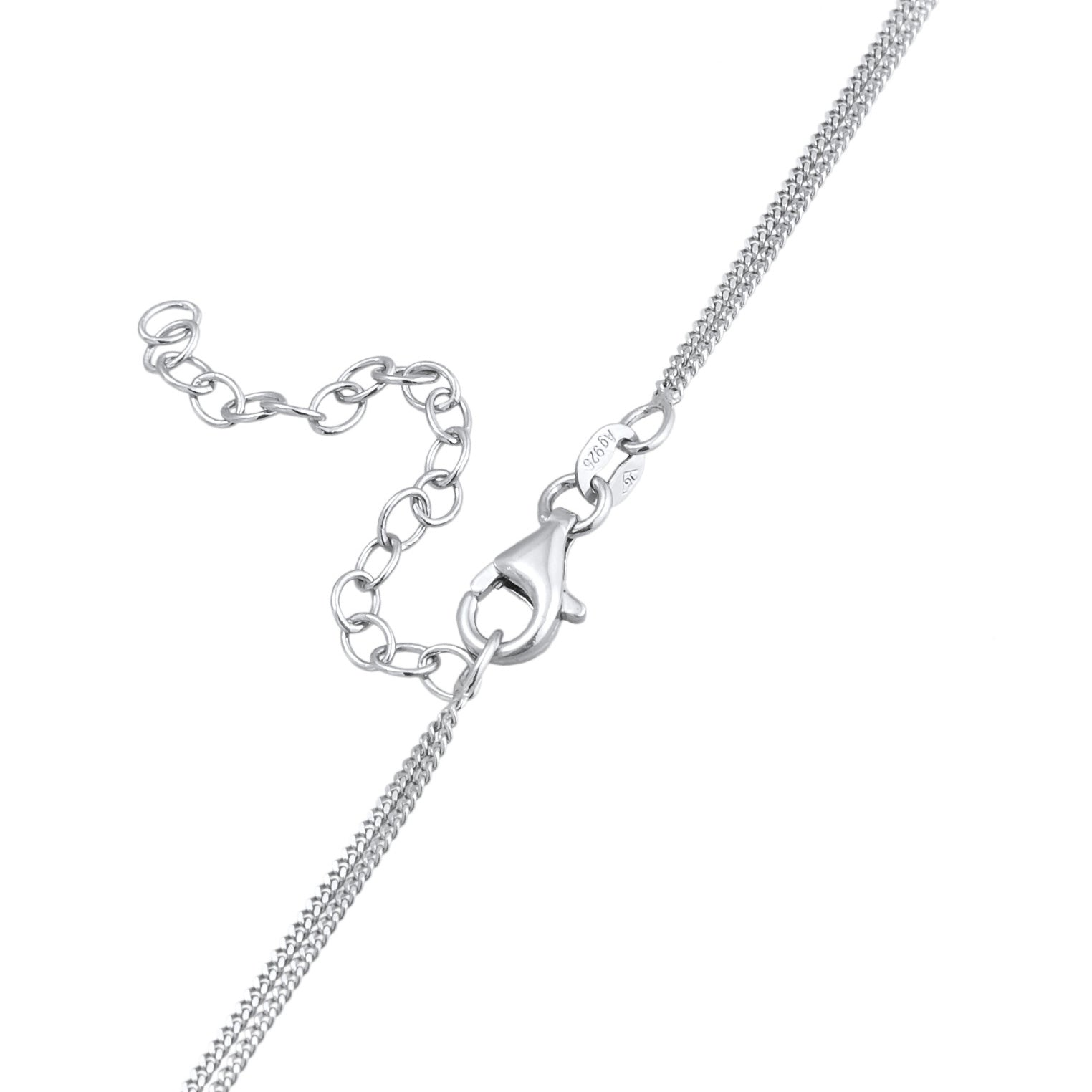 Silver Kalung Perhiasan Perak 925 Wanita Layer Platelet Pendant Hammered